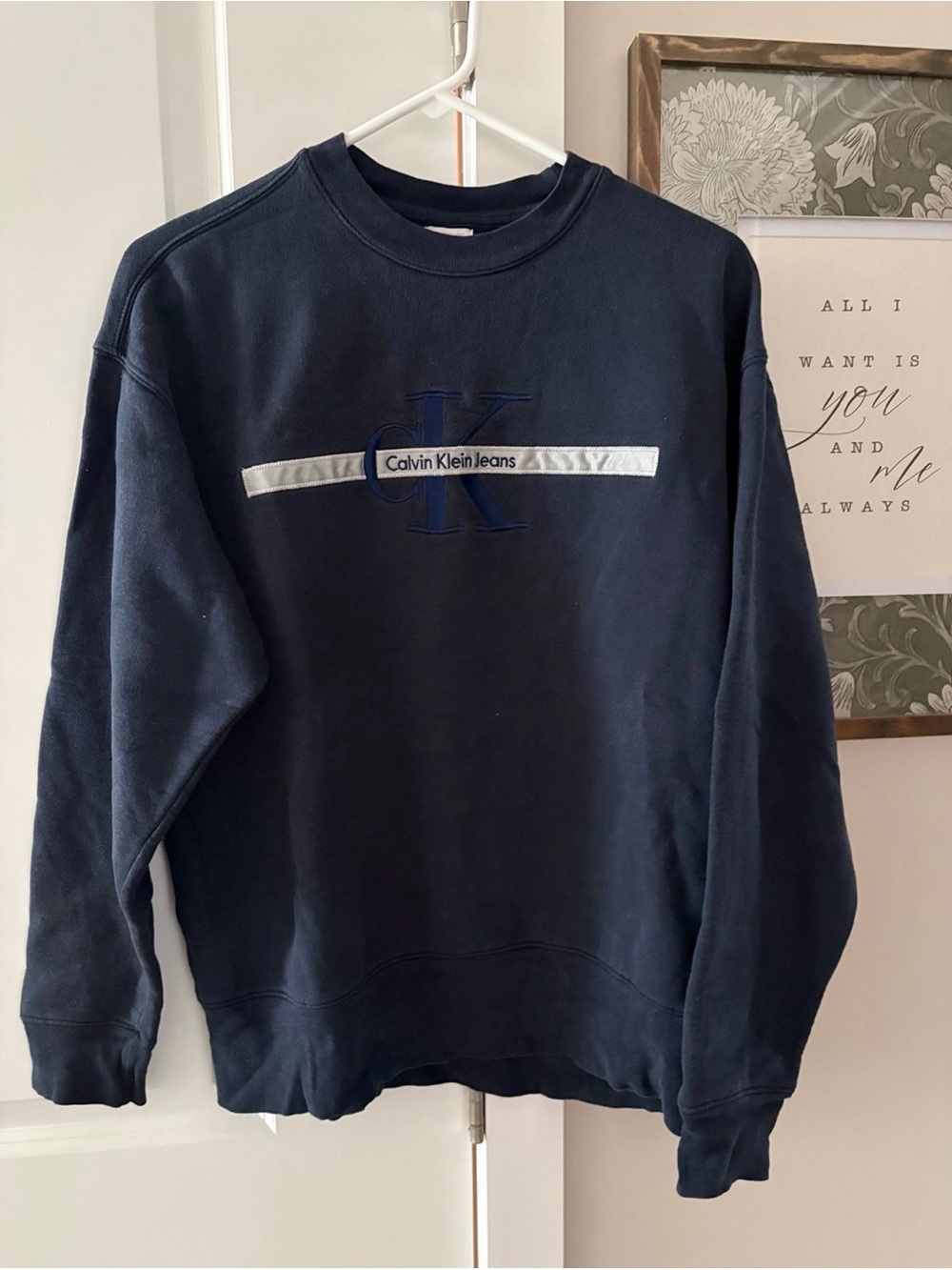 Vintage Calvin Klein Jeans Navy Blue Crewneck Sweatshirt
